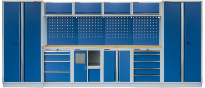 Kvalitní PROFI BLUE dílenský nábytek - 4535 x 495 x 2000 mm - MTGS1301AE