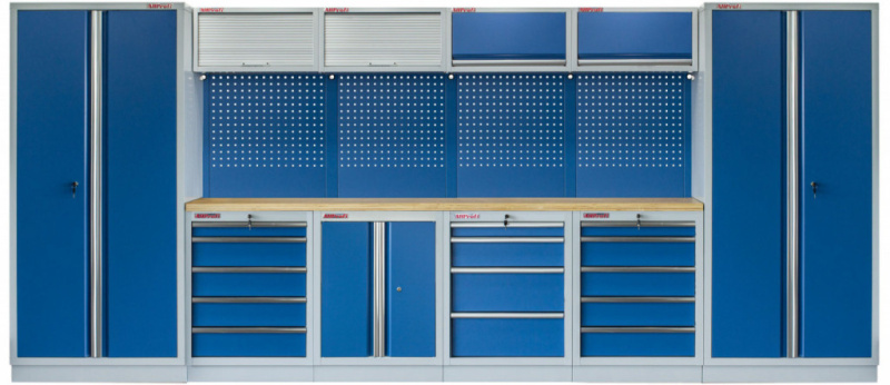 Kvalitní PROFI BLUE dílenský nábytek - 4535 x 2000 x 495 mm - MTGS1300AH