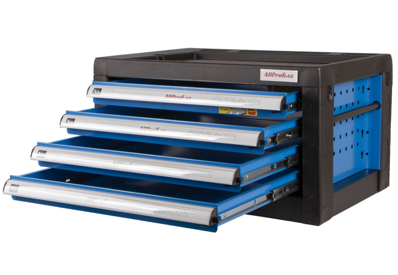 Přenosná skříňka na nářadí, 4 zásuvky, 690x460x405mm - AH010003