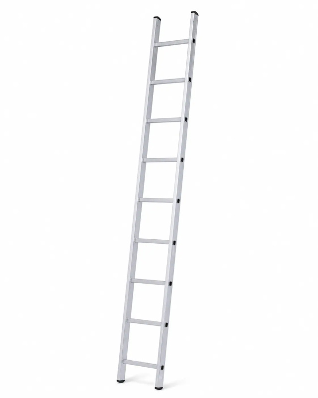 Jednodílný hliníkový žebřík AHProfi, 9 stupnů,  261 cm, 150 kg - AH709
