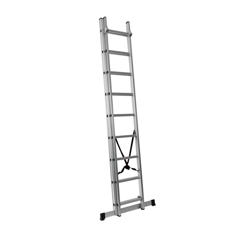 Dvoudílný kombinovaný žebřík, 2x9 stupňů, 4,12 m, nosnost 150 kg - AH809