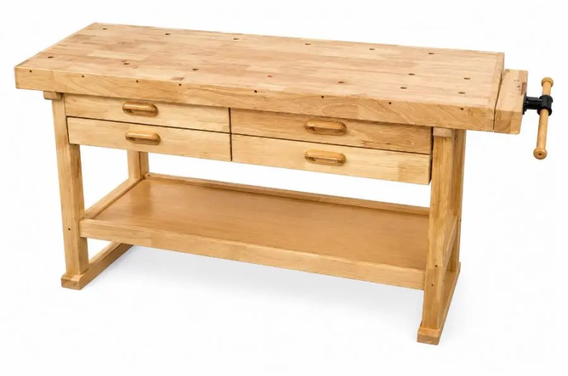 Hoblice se 4 šuplíky, 1630 x 510 x 860 mm, se svěrákem
