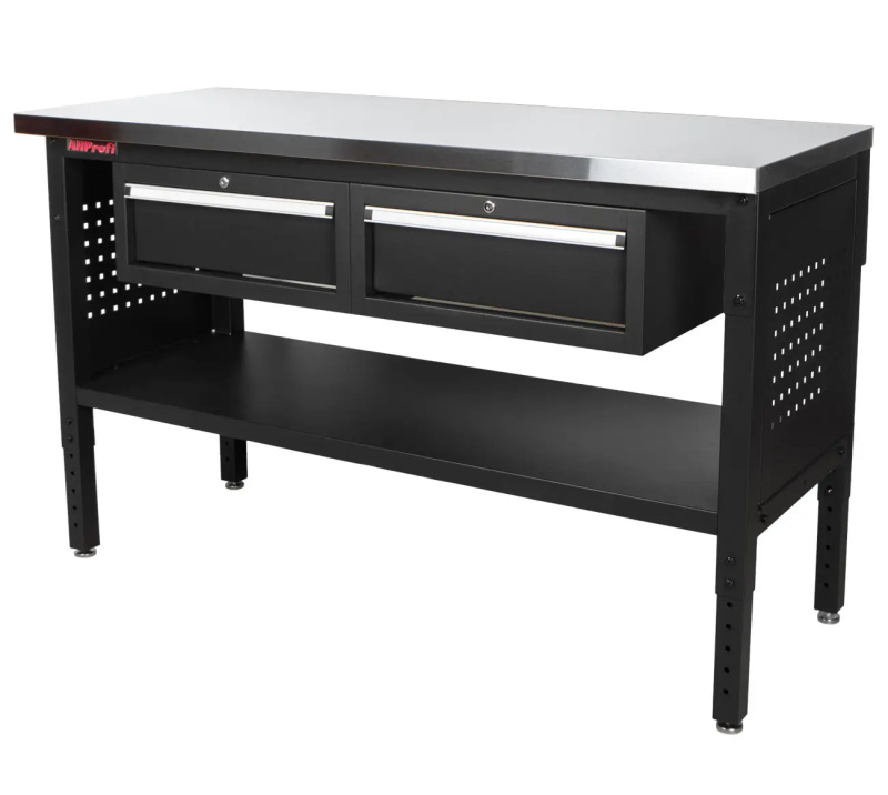 Dílenský stůl EXPERT s nerezovou deskou, 2 zásuvky - TSP6024SBAL1