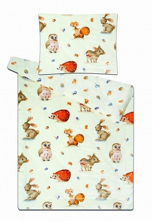 Svitap Povlečení mikroflanel do postýlky Zvířátka v lese Varianta: Povlečení mikroflanel do postýlky Zvířátka v lese 90x135, 40x60 cm