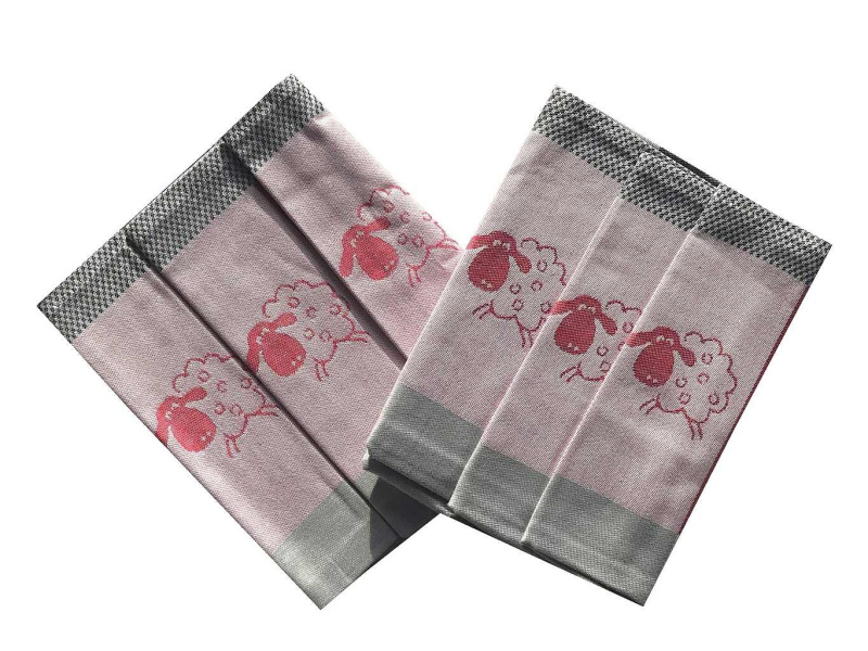 Svitap Utěrka Extra savá Ovečky kostka červená 3 ks Varianta: Utěrka Extra savá 50x70 cm Ovečky kostka červená 3 ks