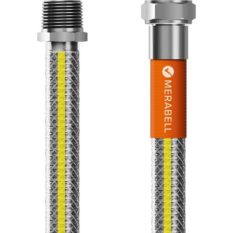 Plynová připojovací hadice Merabell Gas Profi R1/2"-G1/2" / 75 cm / nerezový oplet / stříbrná Varianta: ivi1