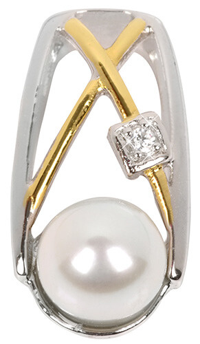 Silver Cat Bicolor stříbrný přívěsek se sladkovodní perlou Pearls SC152