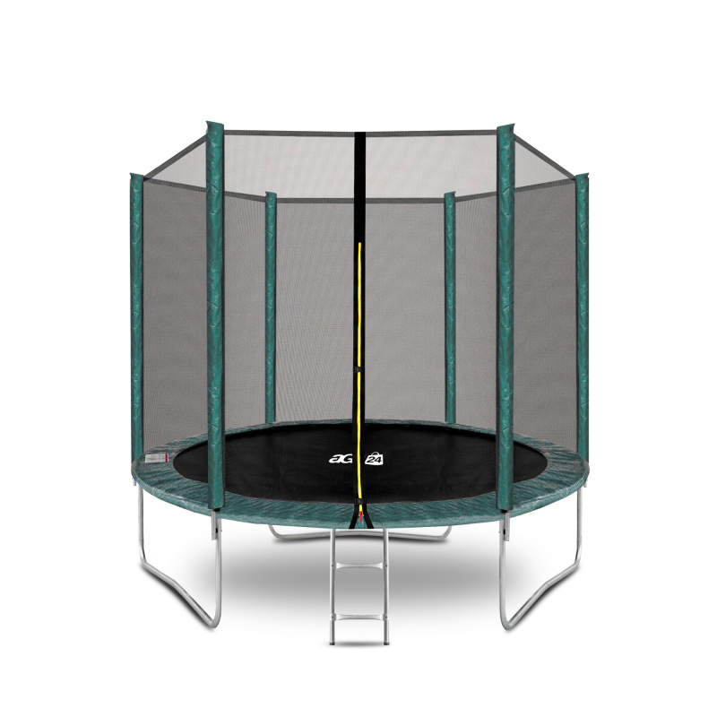 Aga SPORT TOP Trampolína 250 cm Tmavě zelená + ochranná síť + žebřík
