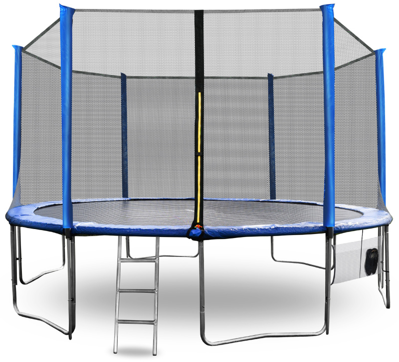 Aga SPORT PRO Trampolína 400 cm Modrá + ochranná síť + žebřík + kapsa na obuv