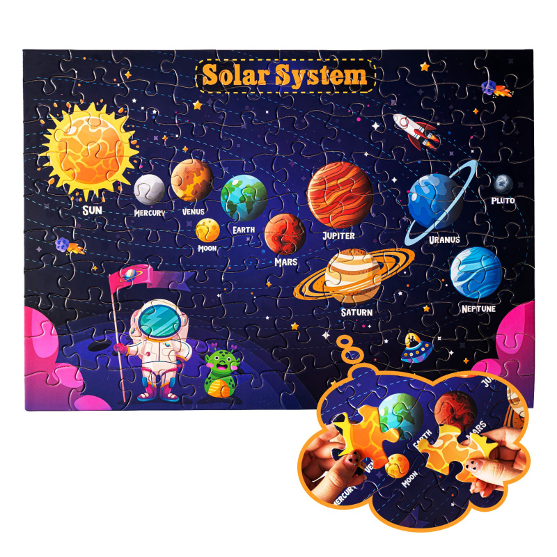 Aga4Kids Dětské svítící puzzle Sluneční soustava 500 dílků
