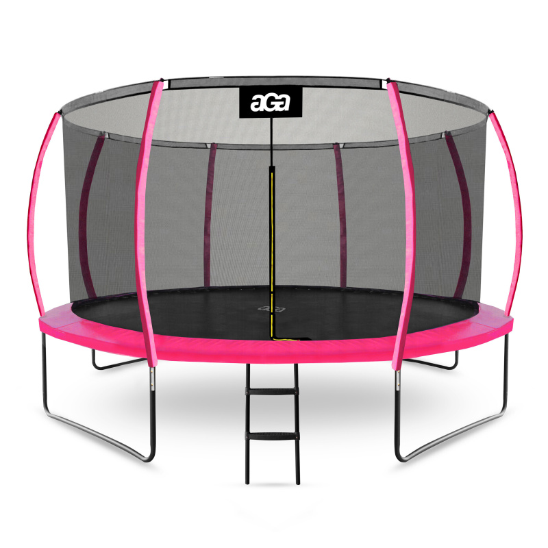 Aga SPORT EXCLUSIVE Trampolína 366 cm Růžová + ochranná síť + žebřík