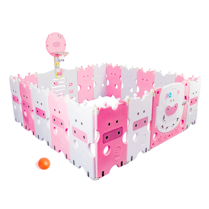 Aga4Kids Dětská plastová ohrádka 223x192x64 cm Růžová