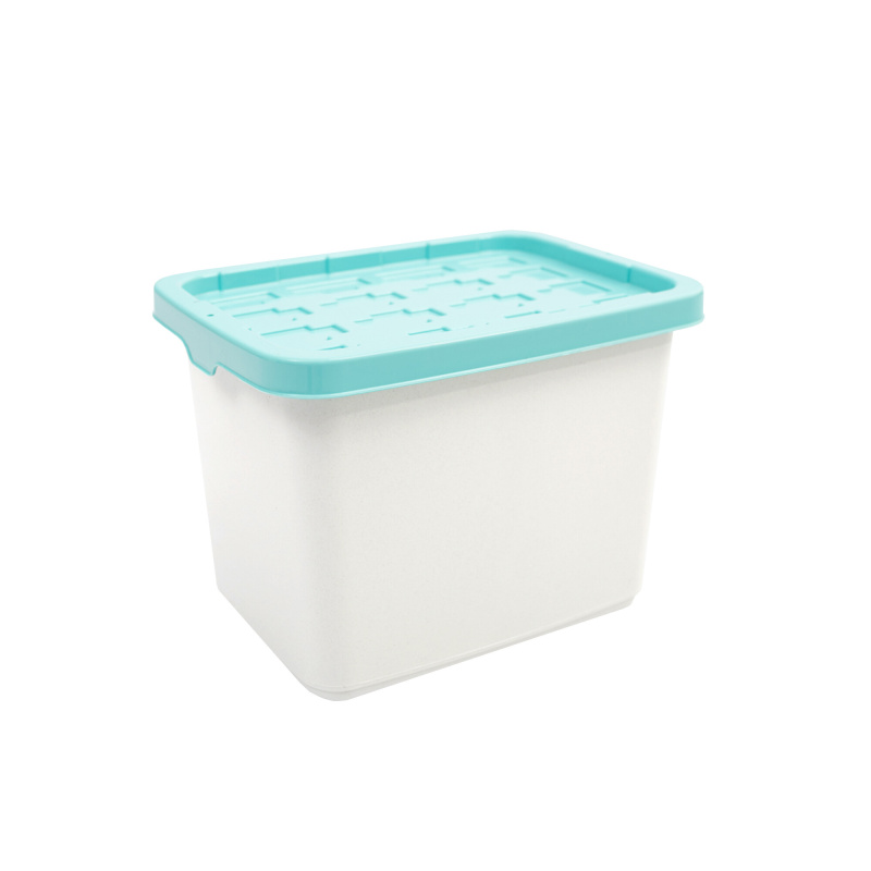 Doloni Úložný box s víkem 37x27x27 Bílý/Tyrkysový