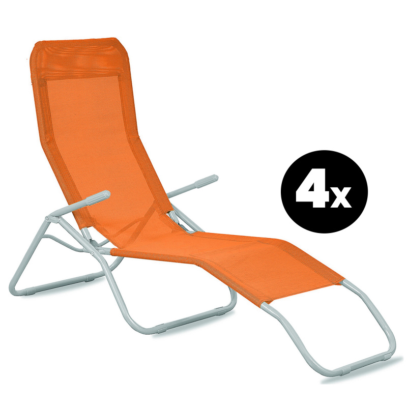 Aga 4x Zahradní lehátko SIESTA Oranžové