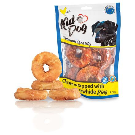 KIDDOG kuřecí masíčko na buvolím 9 cm kroužku (4 ks/bal.) 1 bal.