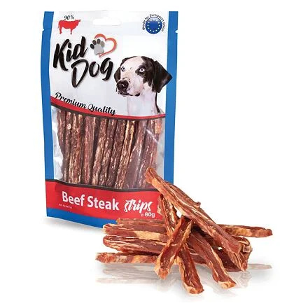 KIDDOG hovězí steak v proužku  80 g