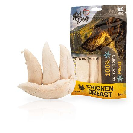 KIDDOG SUPER PREMIUM 100% kuřecí celá prsa sušená mrazem  50 g (3-4 ks)