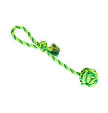 HipHop Bavlněné Přetahovadlo s Míčkem 7cm/38cm - Zeleno/žluté