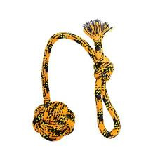 Vrhací bavlněné lano s míčem HipHop ROPE neon oranžová, černá, žlutá  ø 7cm / 48 cm