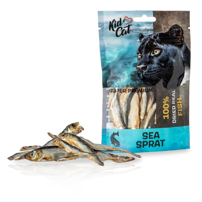 KIDCAT SUPER PREMIUM 100% dried real SEA SPRAT - mini sušený mořský šprot, 6 cm / 40 g