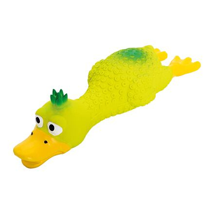 Oškubaná kachna s čupřinou, ležící, se zvukem, zelená, HipHop 18 cm