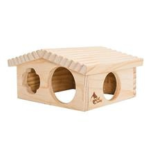 PetBuddy roubenka malá, přírodní domek, 20 x 17 x 11 cm, borové dřevo 1 ks
