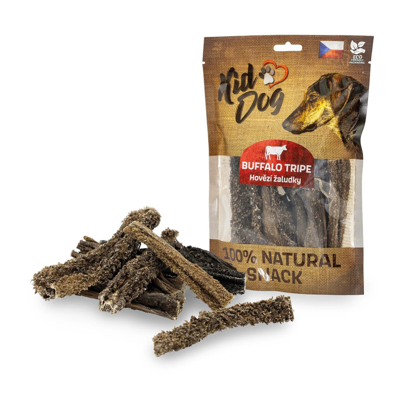 KIDDOG 100% Natural Snack, hovězí žaludek (dršťky) 12 cm 100g