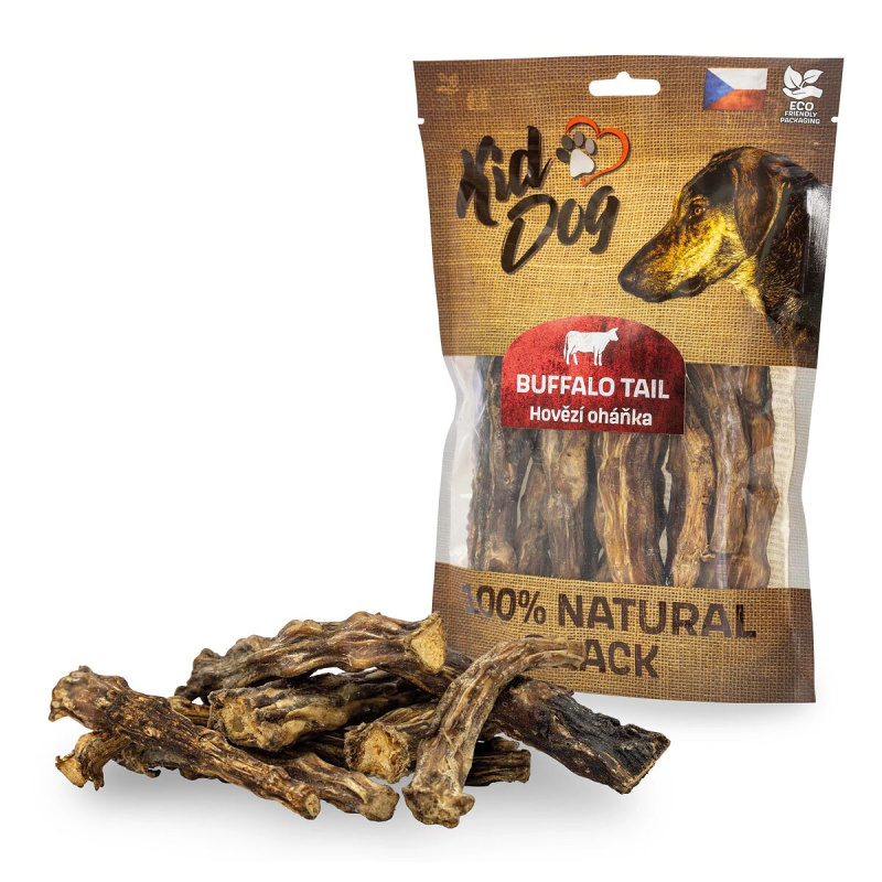 KIDDOG 100% Natural Snack, hovězí oháňka bez kůže 12 cm  200g