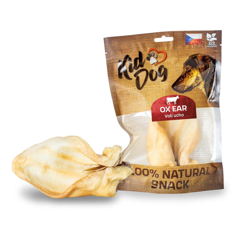 KIDDOG 100 % Natural Snack OX - volí ucho přírodní 17 cm   1ks