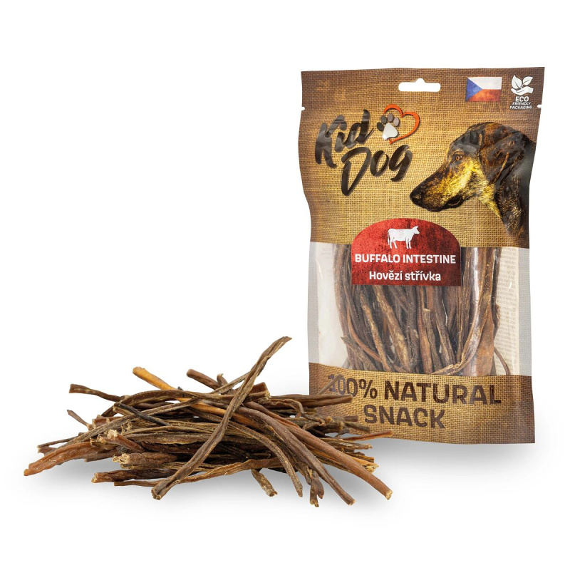 KIDDOG 100% Natural Snack, hovězí střívka tenká 12 cm 120g