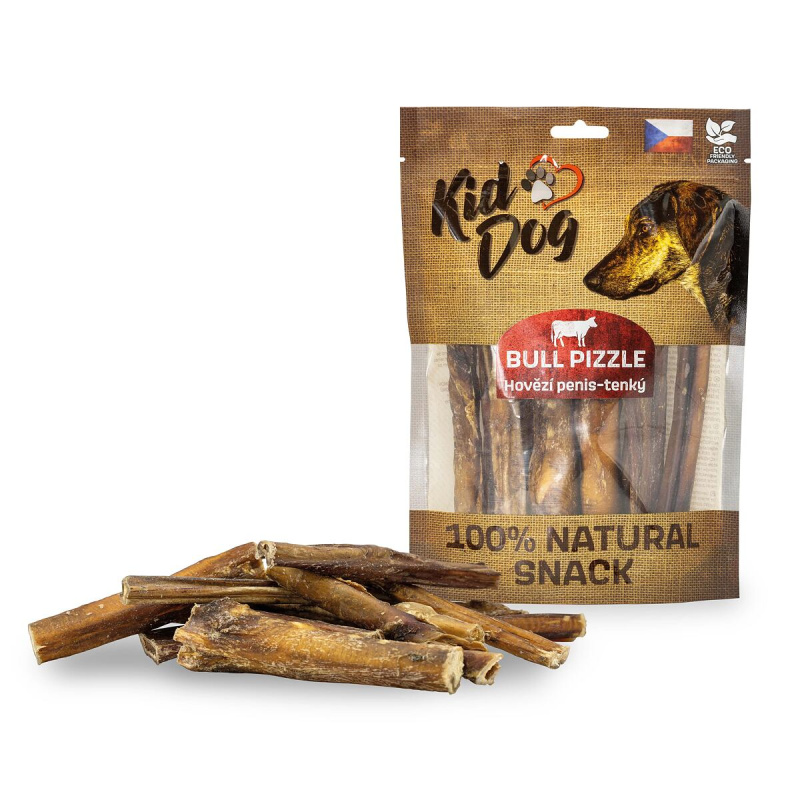 KIDDOG 100 % Natural Snack, hovězí penis 12 cm 200g