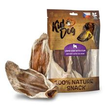 KIDDOG 100% Natural Snack, jehněčí ucho se srstí  12-16cm/2ks