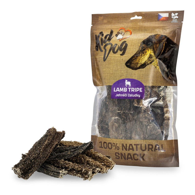 KIDDOG 100% Natural Snack, jehněčí žaludek, 12 cm 300g