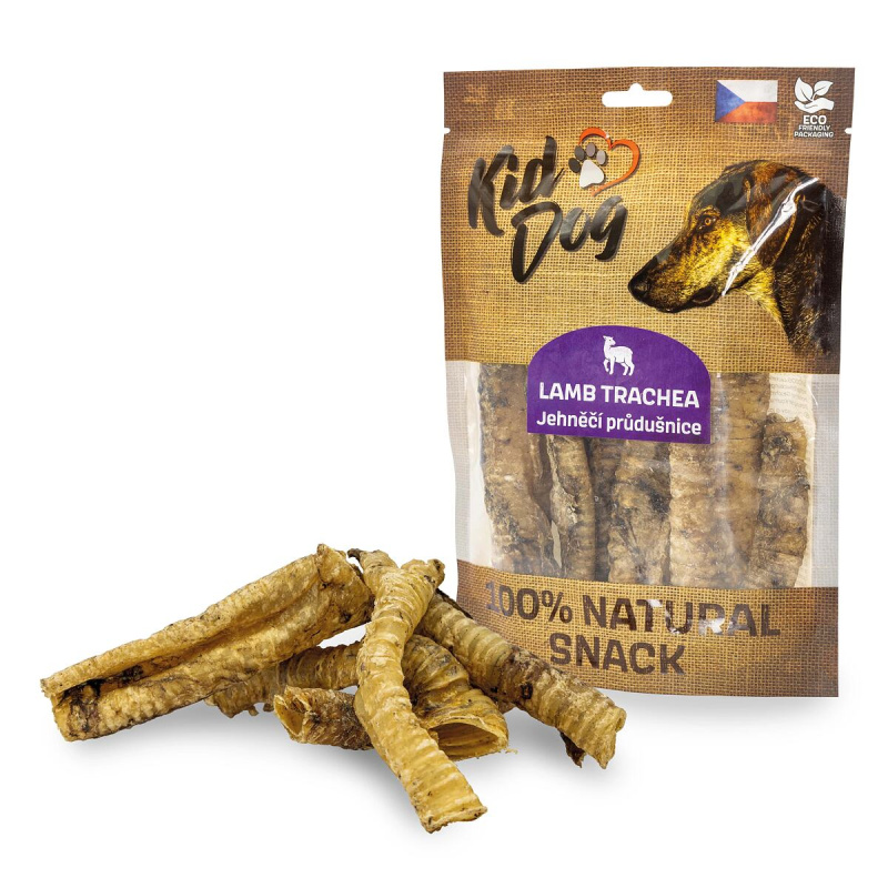 KIDDOG 100% Natural Snack, jehněčí průdušnice (hrtan) 10 - 12 cm 100g