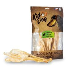 KIDDOG 100% Natural Snack, králičí uši bez srsti 200g (22ks)