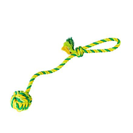 Vrhací lano s míčem HipHop bavlněný, limetková, zelená 41 cm/ 85 g