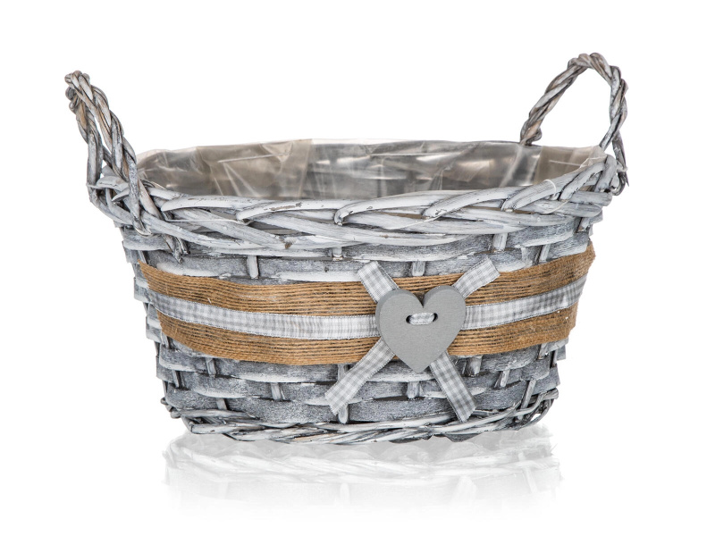 Košík proutěný s ušima Gris 25x12cm