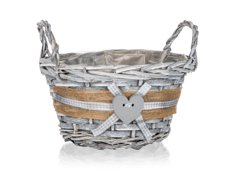 Košík proutěný s ušima Gris 19x11cm
