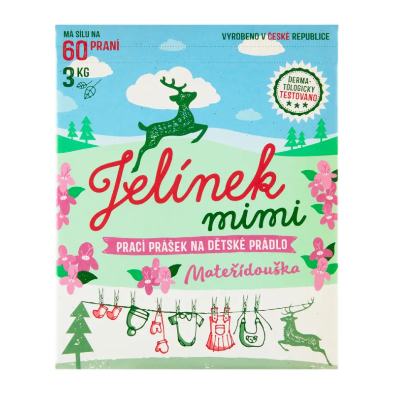 Jelen Jelínek mimi Prací prášek na dětské prádlo mateřídouška, 3 kg