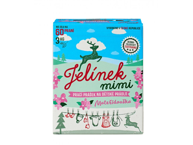 Jelen Jelínek mimi Prací prášek na dětské prádlo mateřídouška, 3 kg