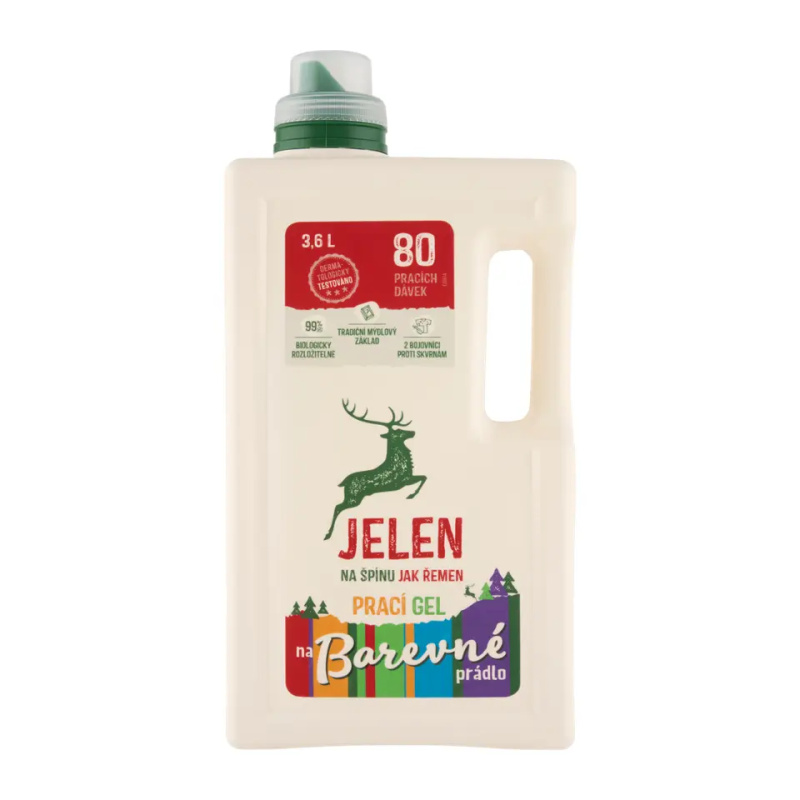 Jelen Prací gel na barevné prádlo, 3,6l