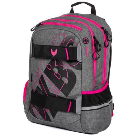 Oxybag  Studentský batoh - OXY Sport GREY LINE pink