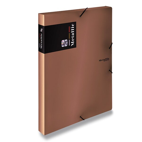 Box na dokumenty Metallic, A4, hřbet 30 mm měděná