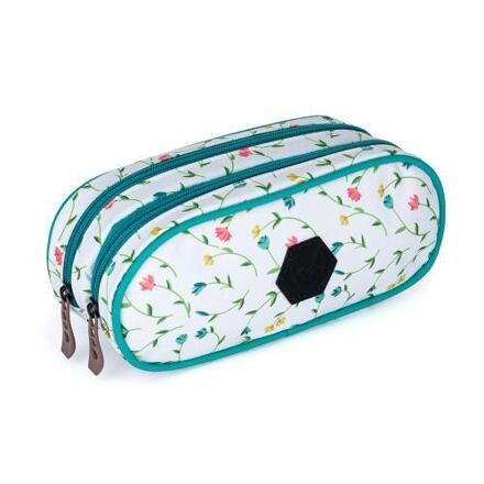 OXYBAG Pouzdro etue 2 zipy - OXY white flowers