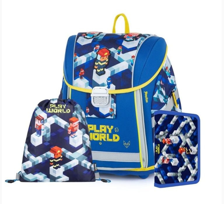 OXYBAG Batoh 3.dílný set  PREMIUM Playworld  modrý