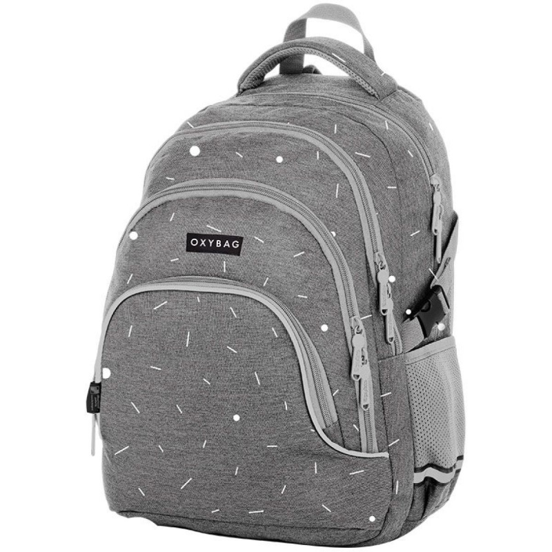Studentský batoh OXY SCOOLER Grey geometric