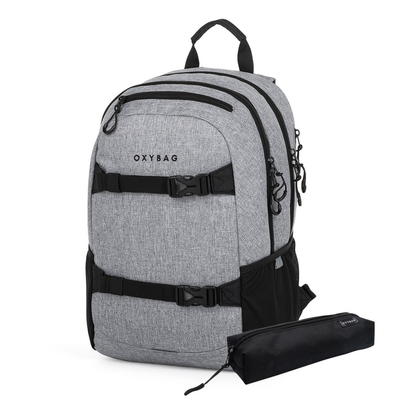 Oxybag Studentský batoh + etue OXY Sport Šedý