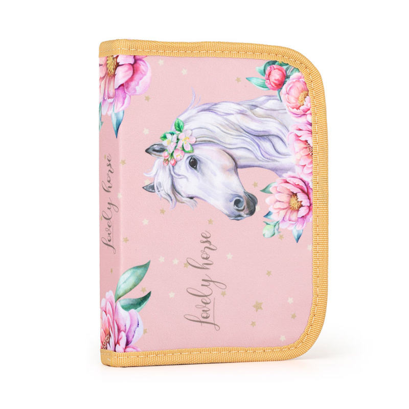 Penál Oxy Kůň romantic 1patrový, 2 chlopně