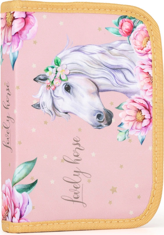 Penál Oxy Kůň romantic 1patrový, 2 chlopně