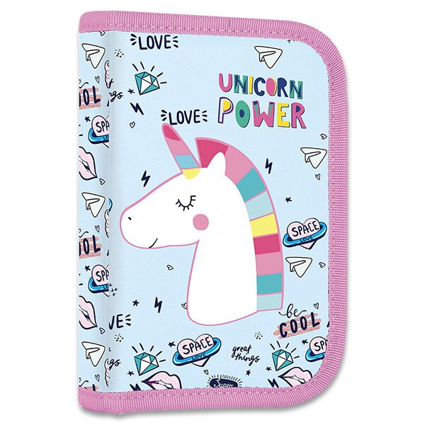 Penál 1 p. 2 chlopně, prázdný Unicorn iconic